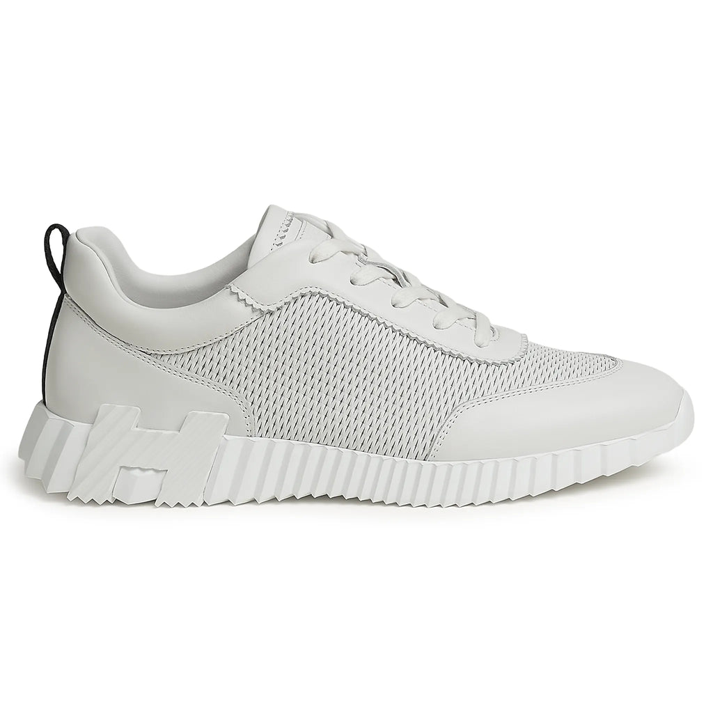 Hermes Paris Bouncing Perforated Leather Sneaker Blanc