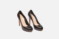 Chanel Black Patent Leather Cap Toe Pump