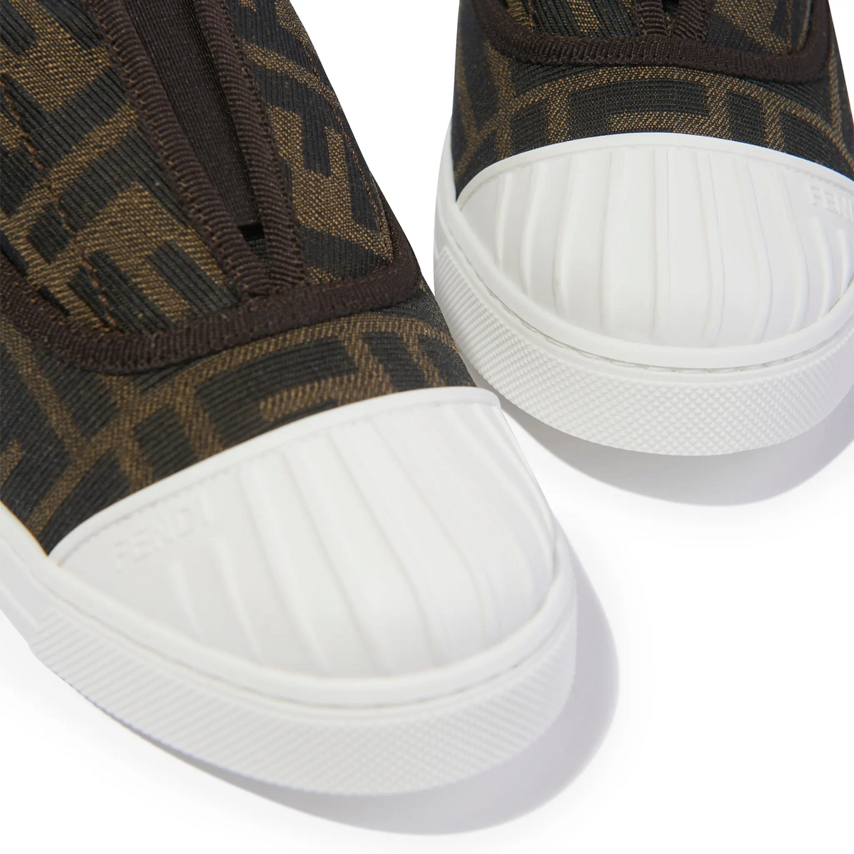 Fendi FF Logo Kids Brown Trainers - Black