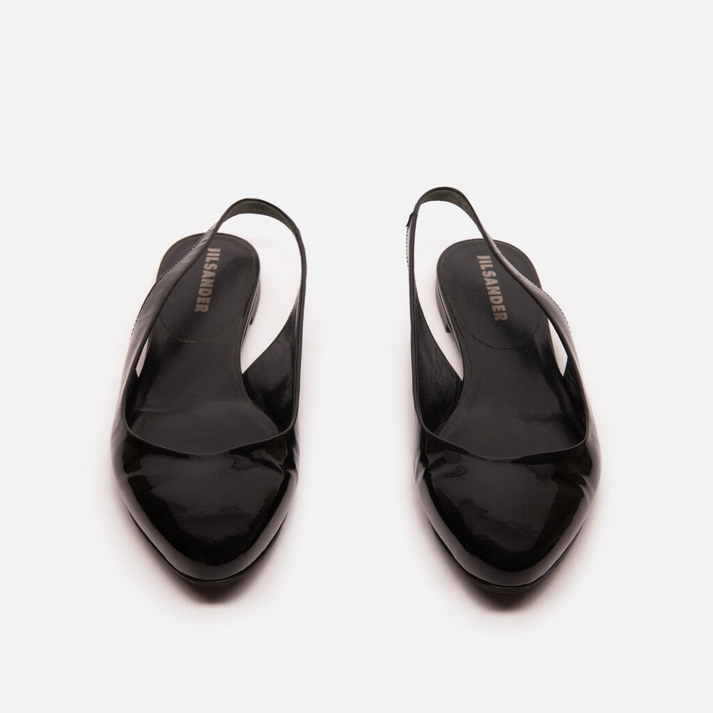 Jil Sander Jill Sander Black Patent Leather Slingback Shoes