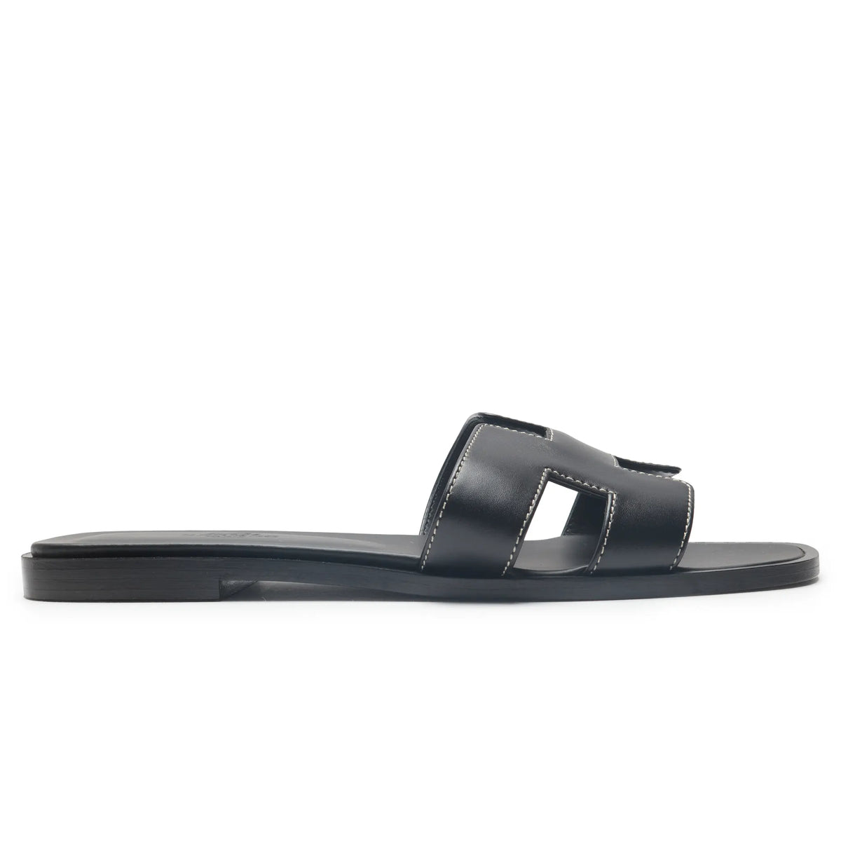 Hermes Paris Oran Black Sandal (Minor Dents)