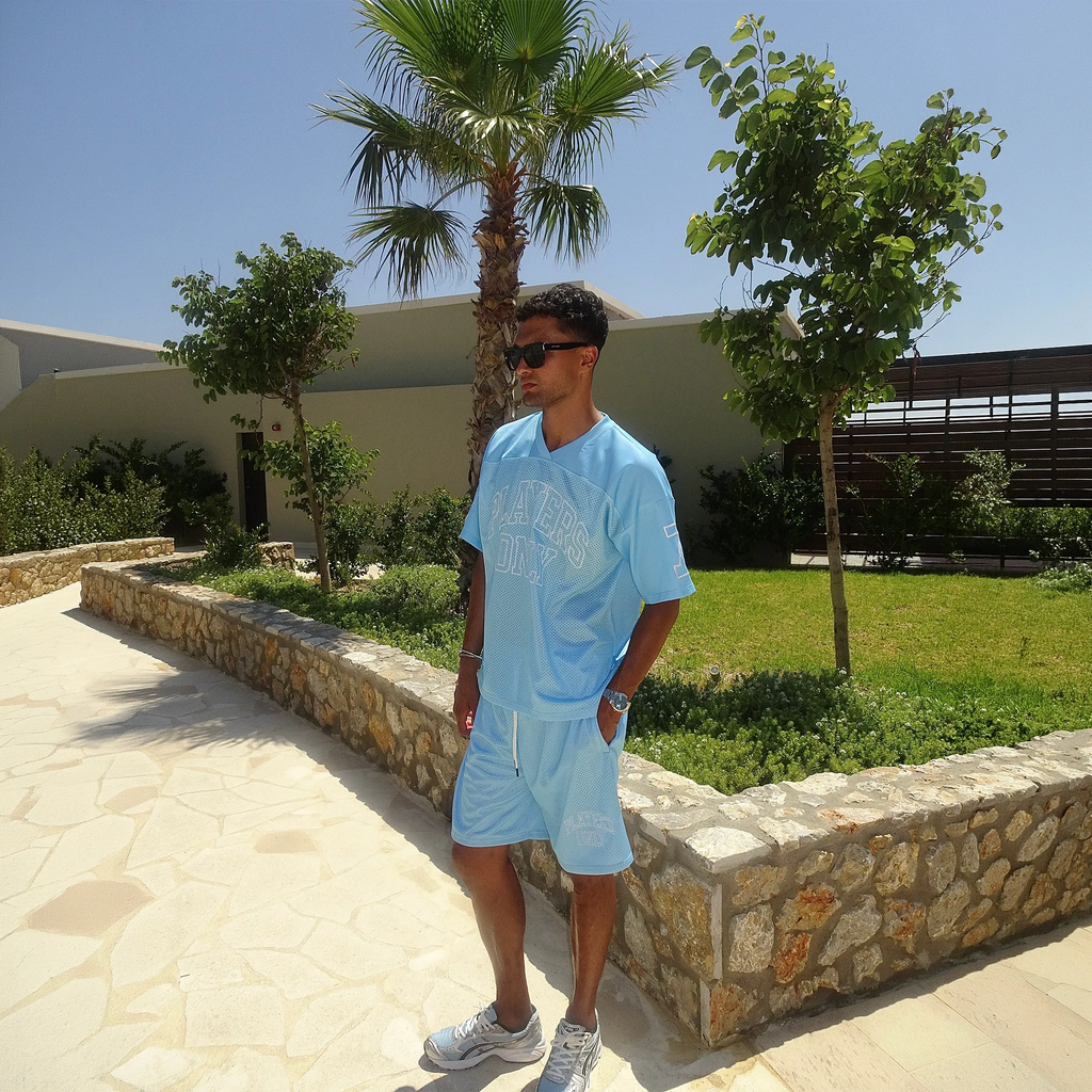Players Only Mesh Blue Jersey Shorts