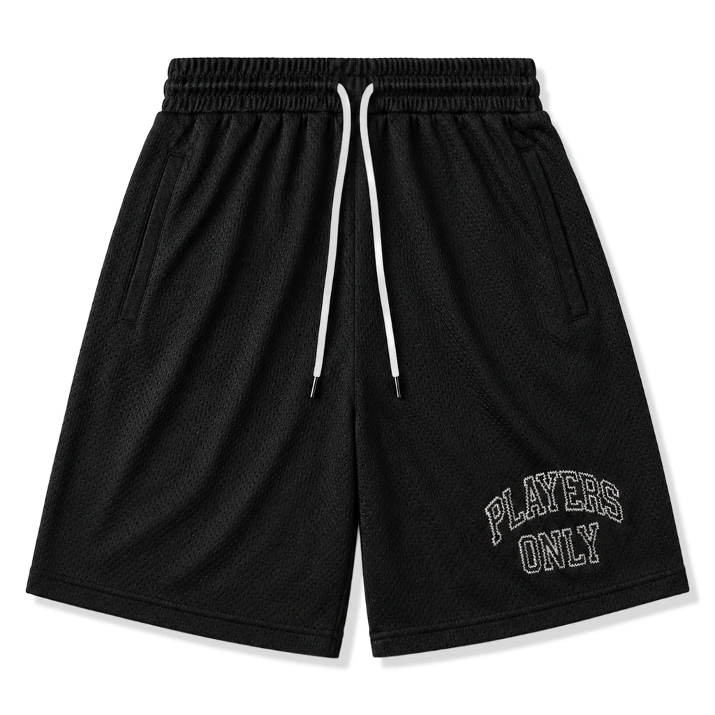 Players Only Mesh Black Jersey Shorts