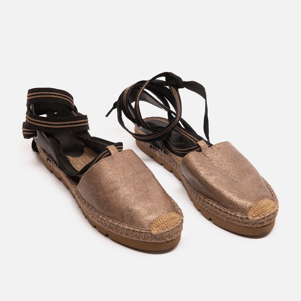 Brunello Cucinelli Brunello Brown Metallic Espadrilles