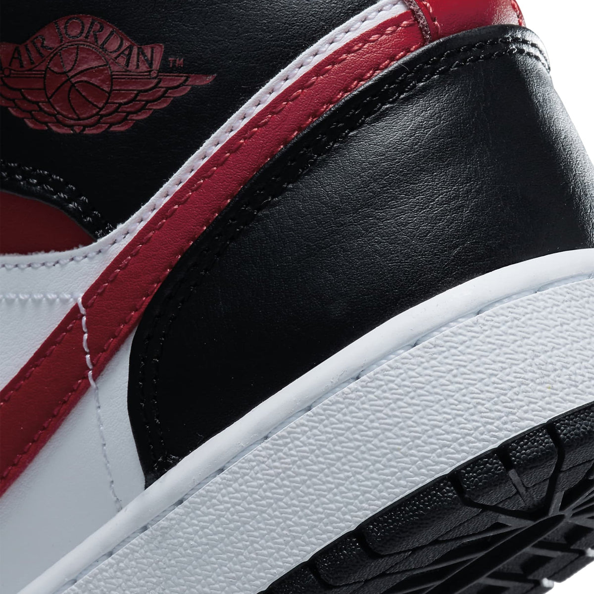 Air Jordan 1 Mid Black Fire Red (GS) Sneakers