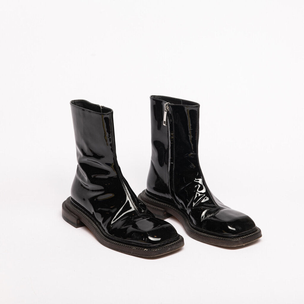Sportmax Black Patent Leather Boot