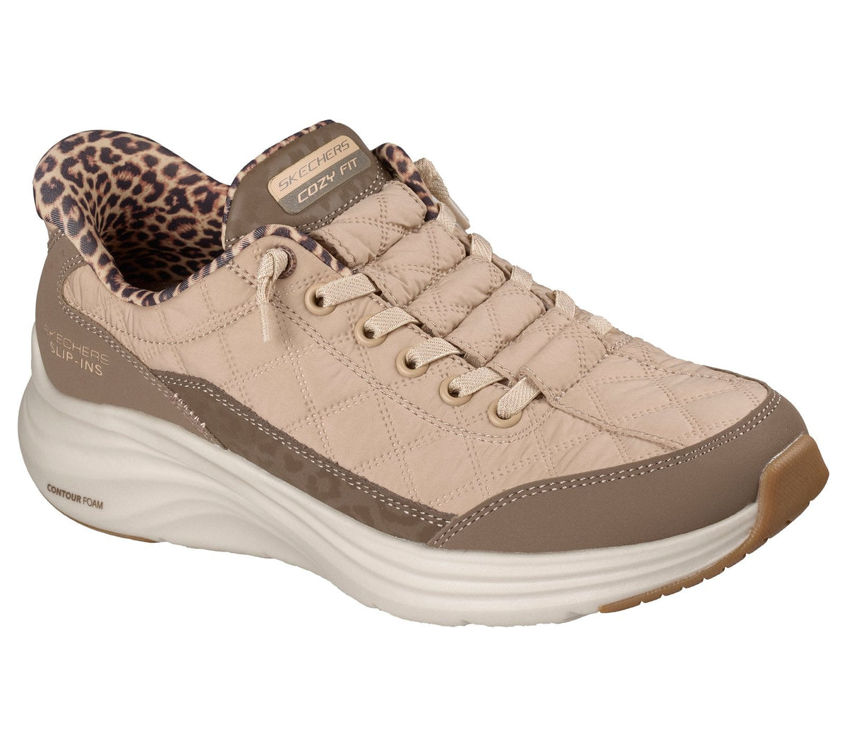 Skechers Slip-ins: Contour Foam - Cozy Fit Leopard Dream