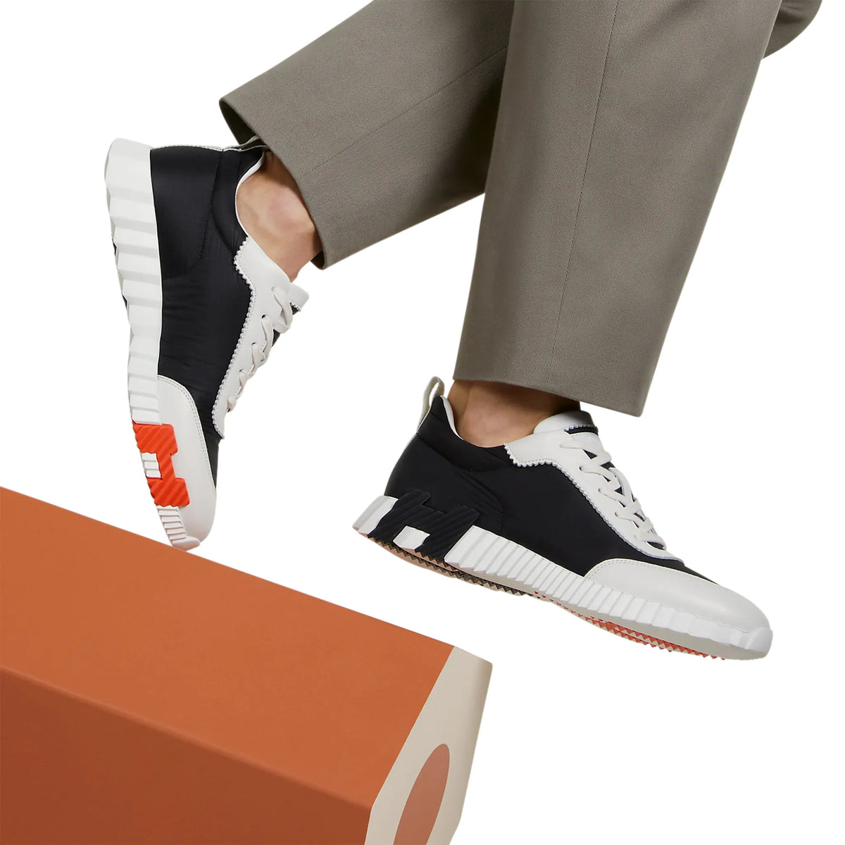Hermes Paris Hermès Paris Ripstop Bouncing Sneaker Black White